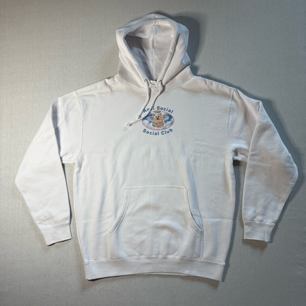 NWOT Anti Social Social Club Kitten Angel Graphic Hoodie size L